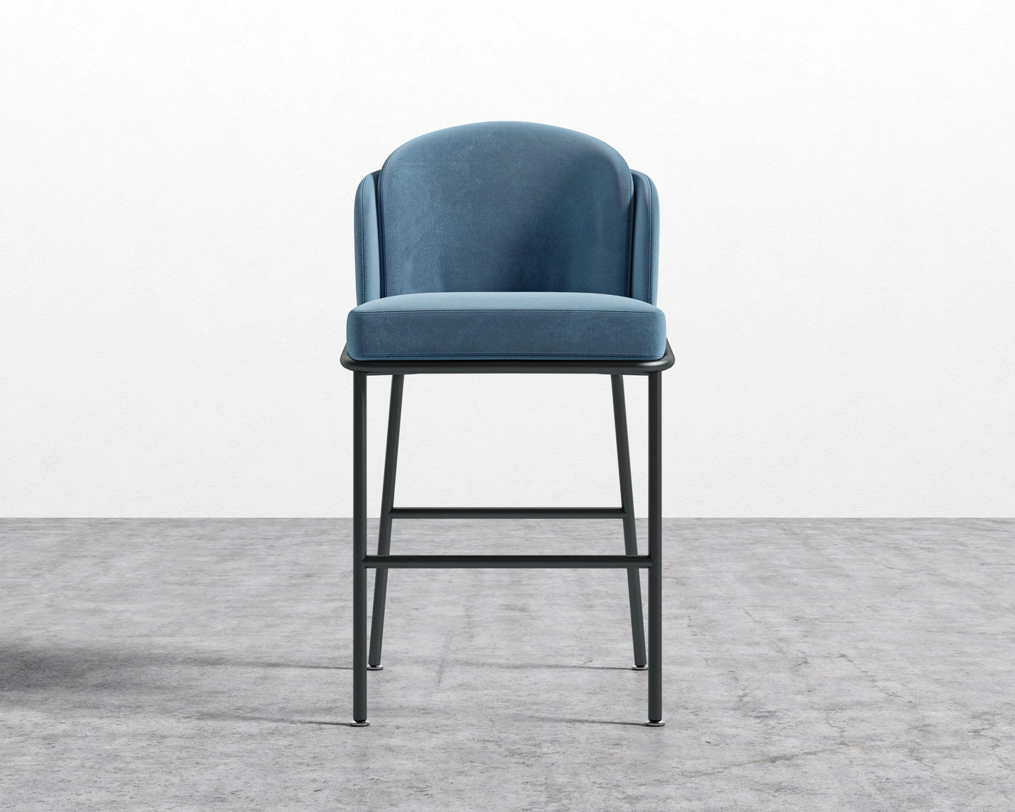 Angelo Counter Stool - Plush Velvet - Solstice - Black