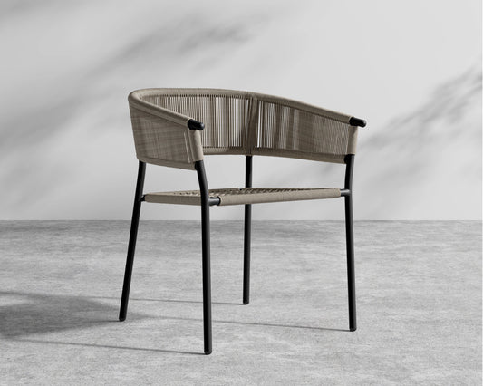 Afton Dining Chair - Black Frame - Taupe cord