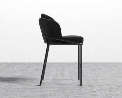 Angelo Counter Stool - Plush Velvet - Black - Black