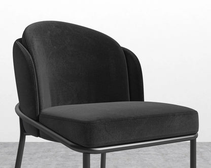 Angelo Counter Stool - Plush Velvet - Black - Black