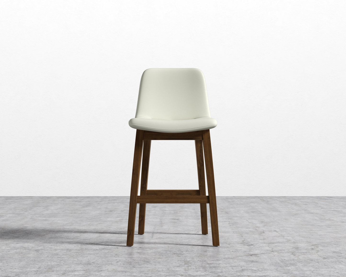 Aubrey Counter Stool - Monaco Cream -  Walnut Stain