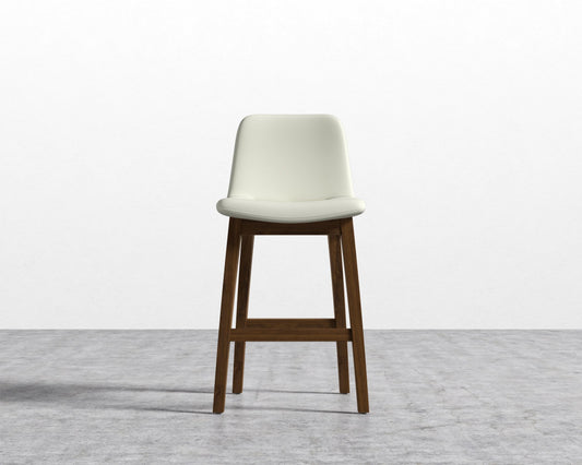 Aubrey Counter Stool - Monaco Cream -  Walnut Stain