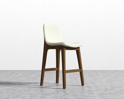 Aubrey Counter Stool - Monaco Cream -  Walnut Stain