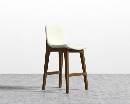 Aubrey Counter Stool - Monaco Cream -  Walnut Stain