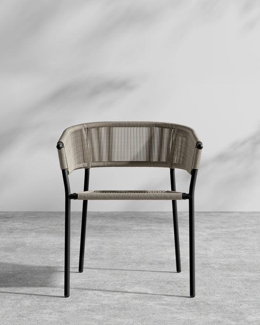 Afton Dining Chair - Black Frame - Taupe cord