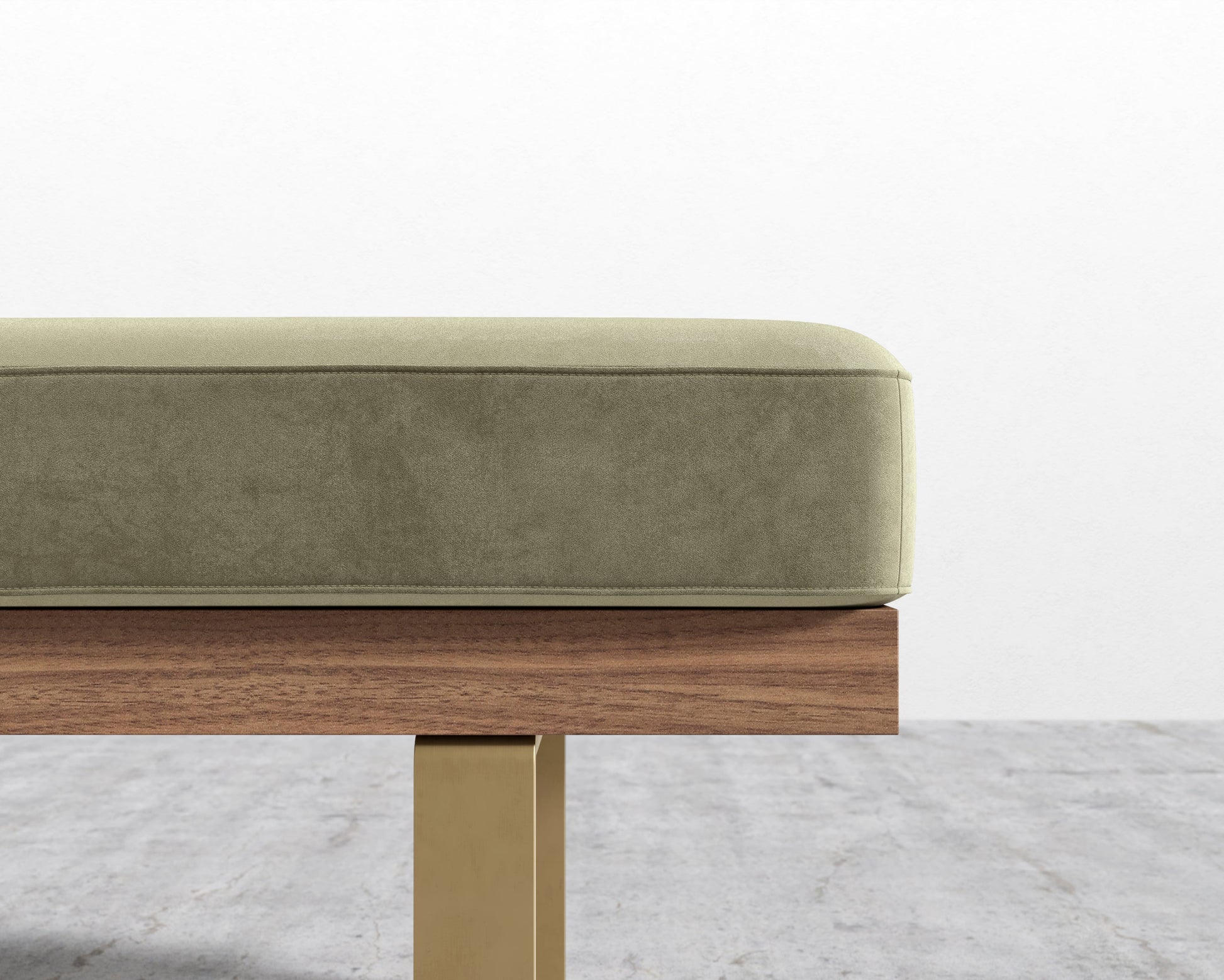 Maria Bench - Signature Plush Velvet - Olive Green