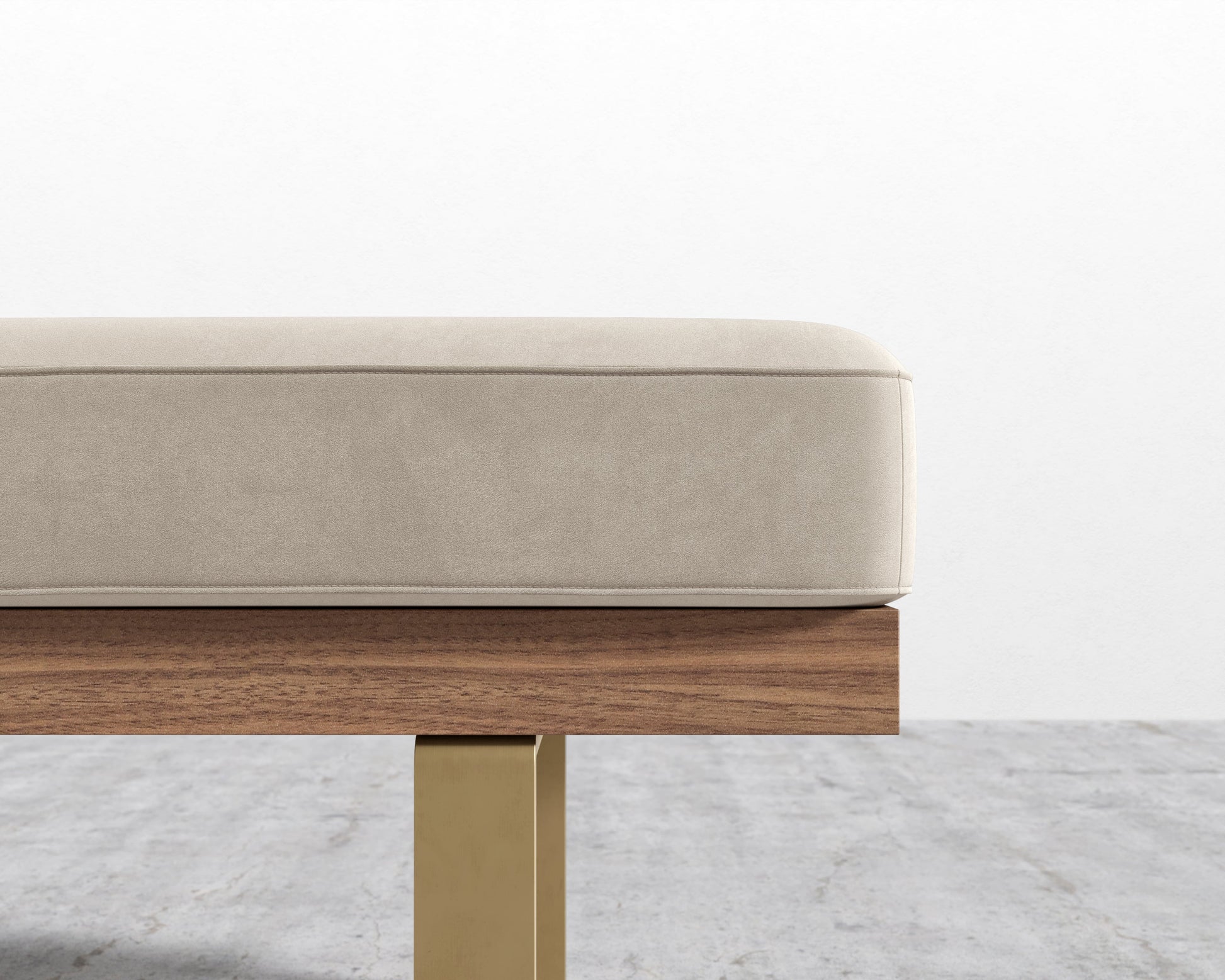 Maria Bench - Signature Plush Velvet - Warm Taupe