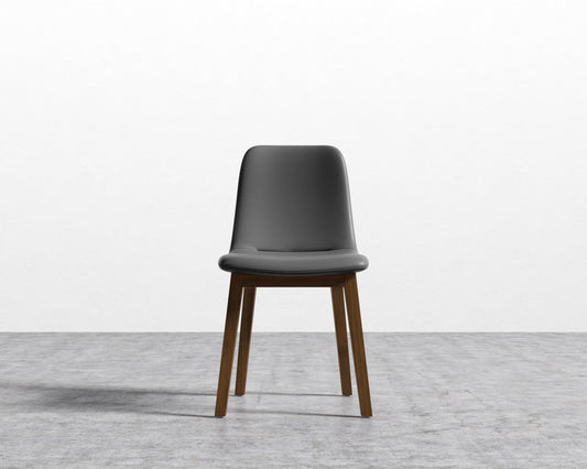 Aubrey Side Chair - PU Leather - Monaco Slate - Walnut Stain