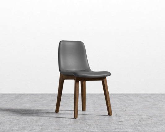 Aubrey Side Chair - PU Leather - Monaco Slate - Walnut Stain