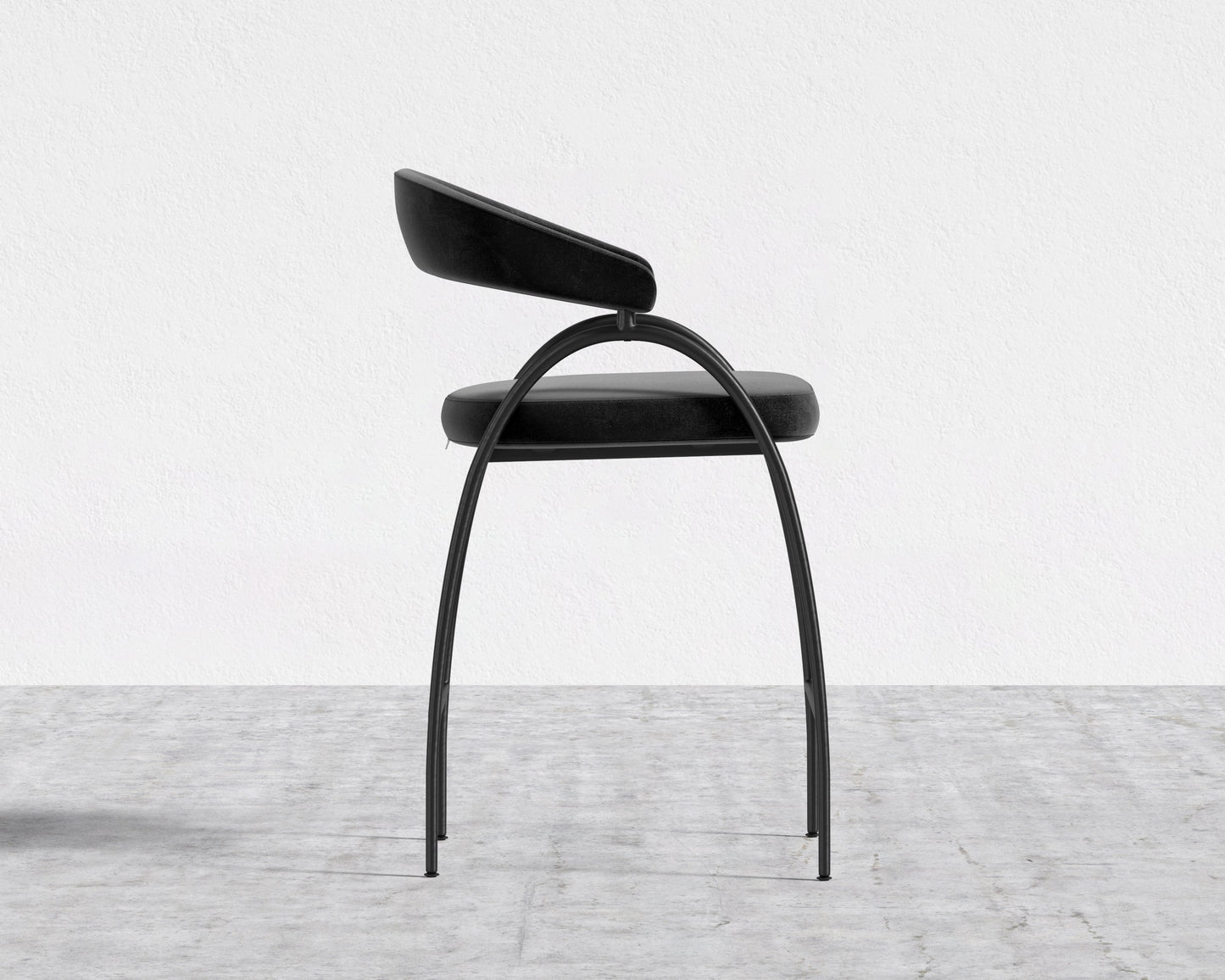 Uma Counter Stool - Plush Velvet - Black