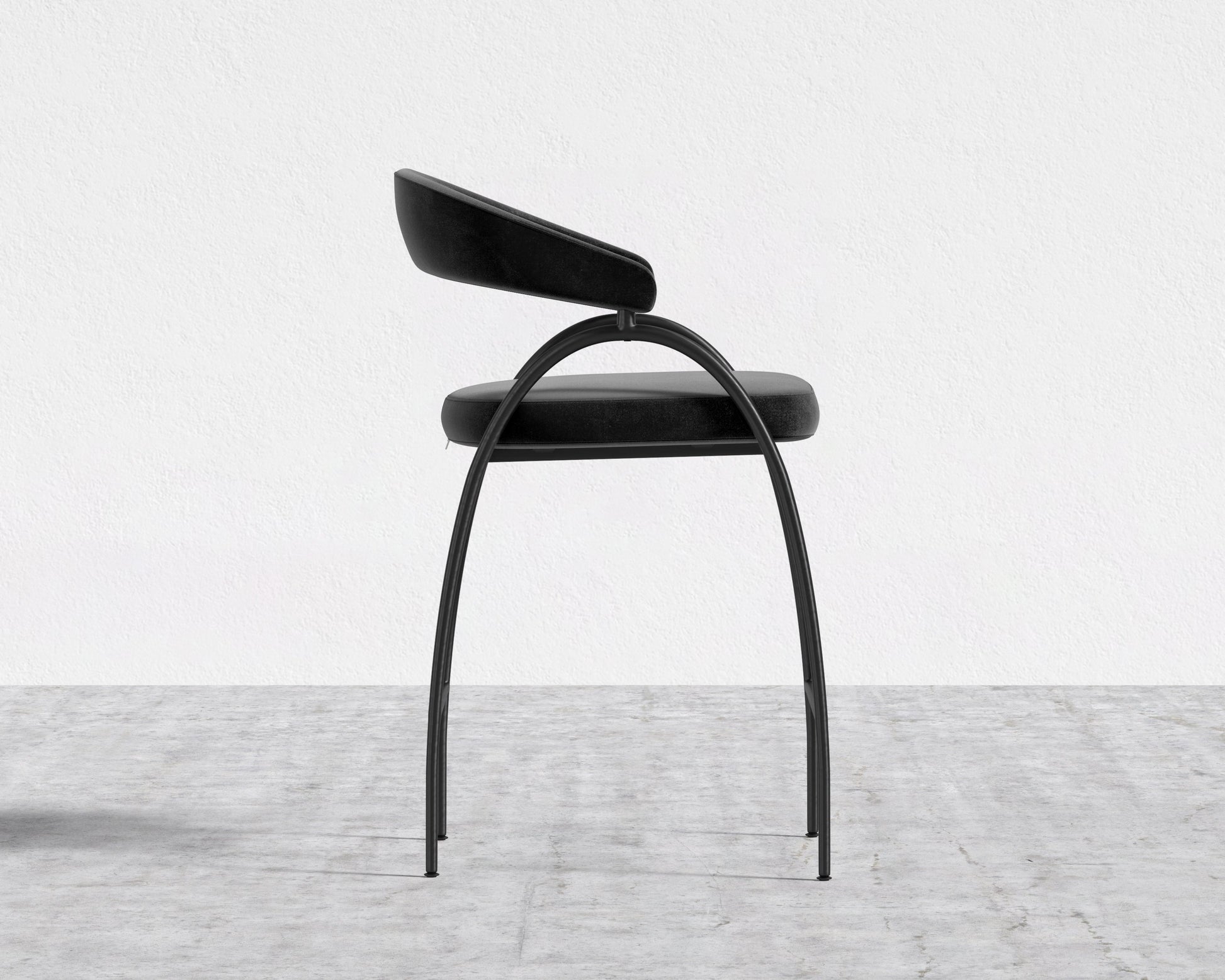 Uma Counter Stool - Plush Velvet - Black