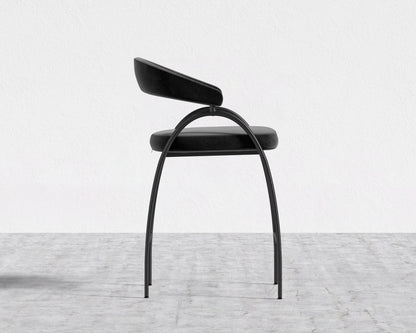 Uma Counter Stool - Plush Velvet - Black