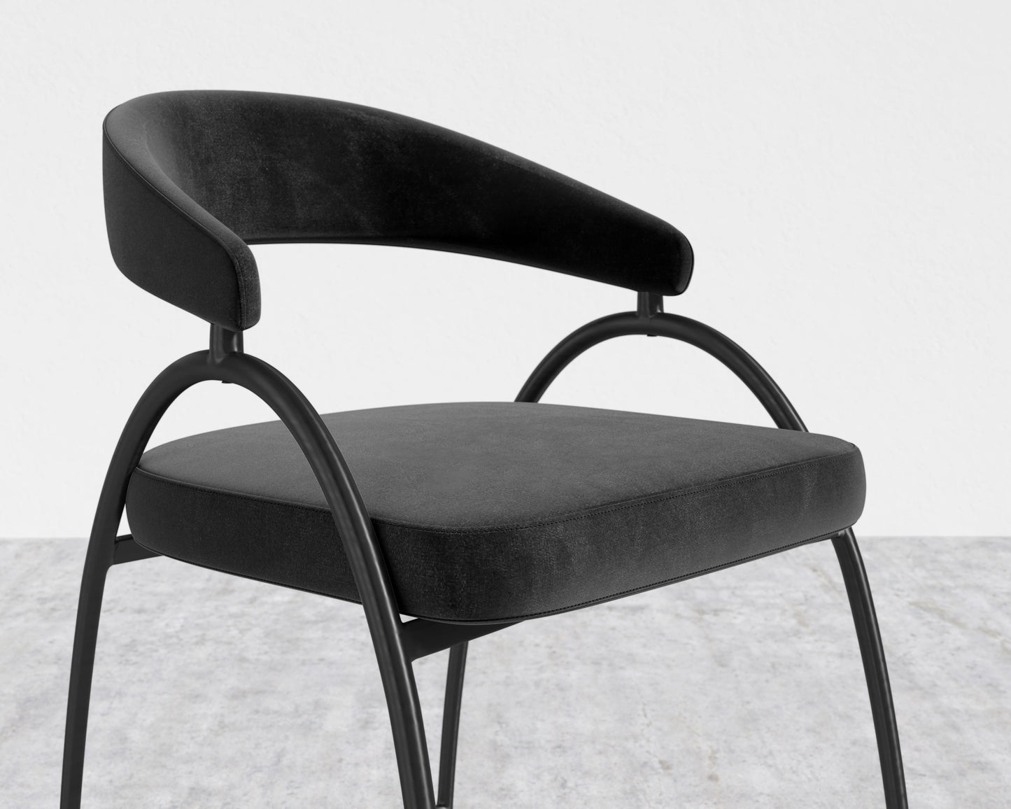 Uma Counter Stool - Plush Velvet - Black