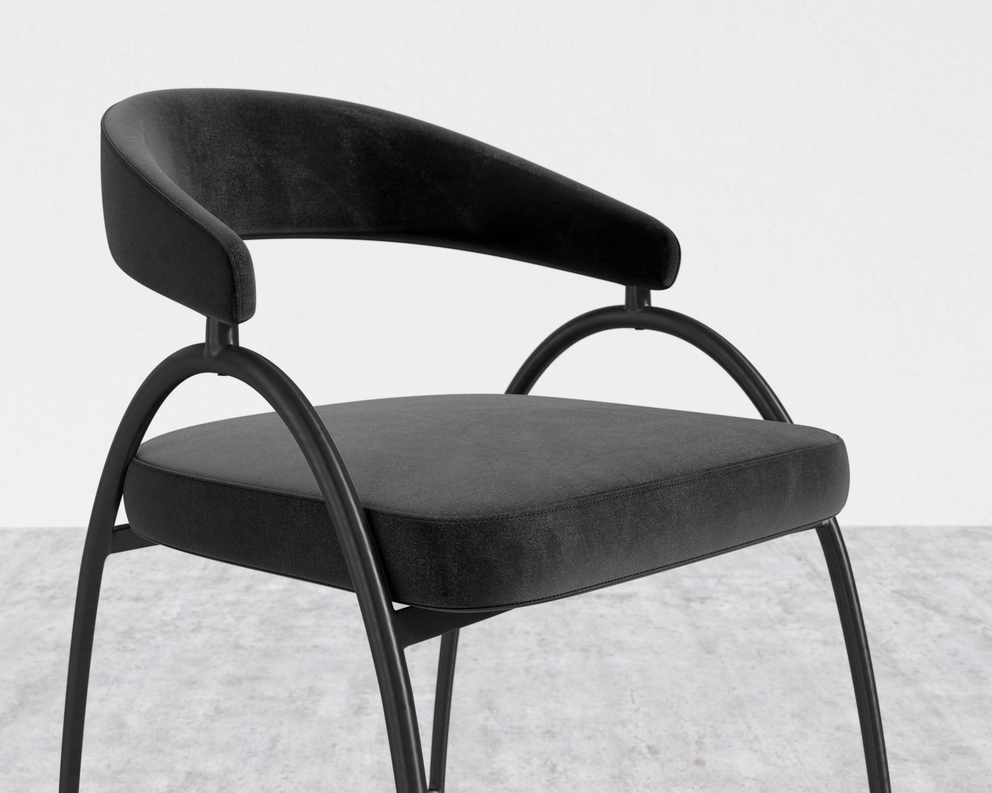 Uma Counter Stool - Plush Velvet - Black