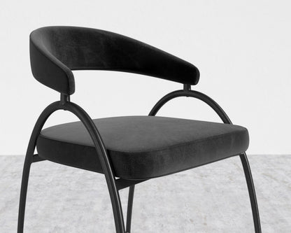 Uma Counter Stool - Plush Velvet - Black