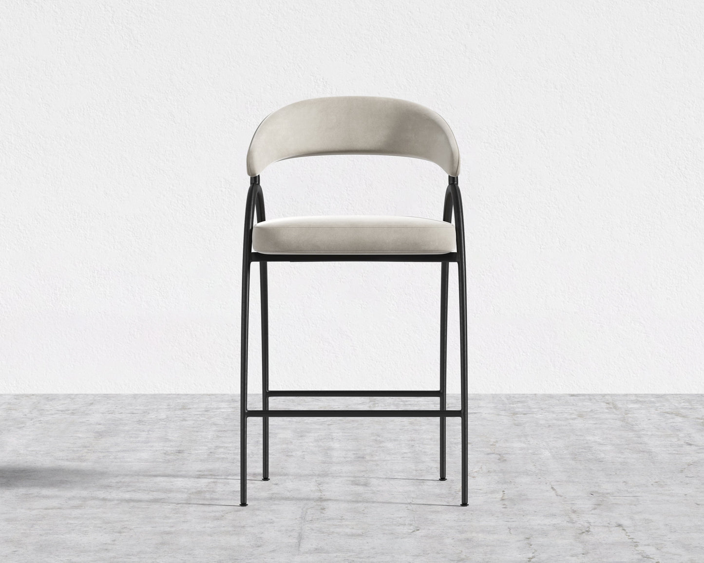 Uma Counter Stool - Plush Velvet - Latte