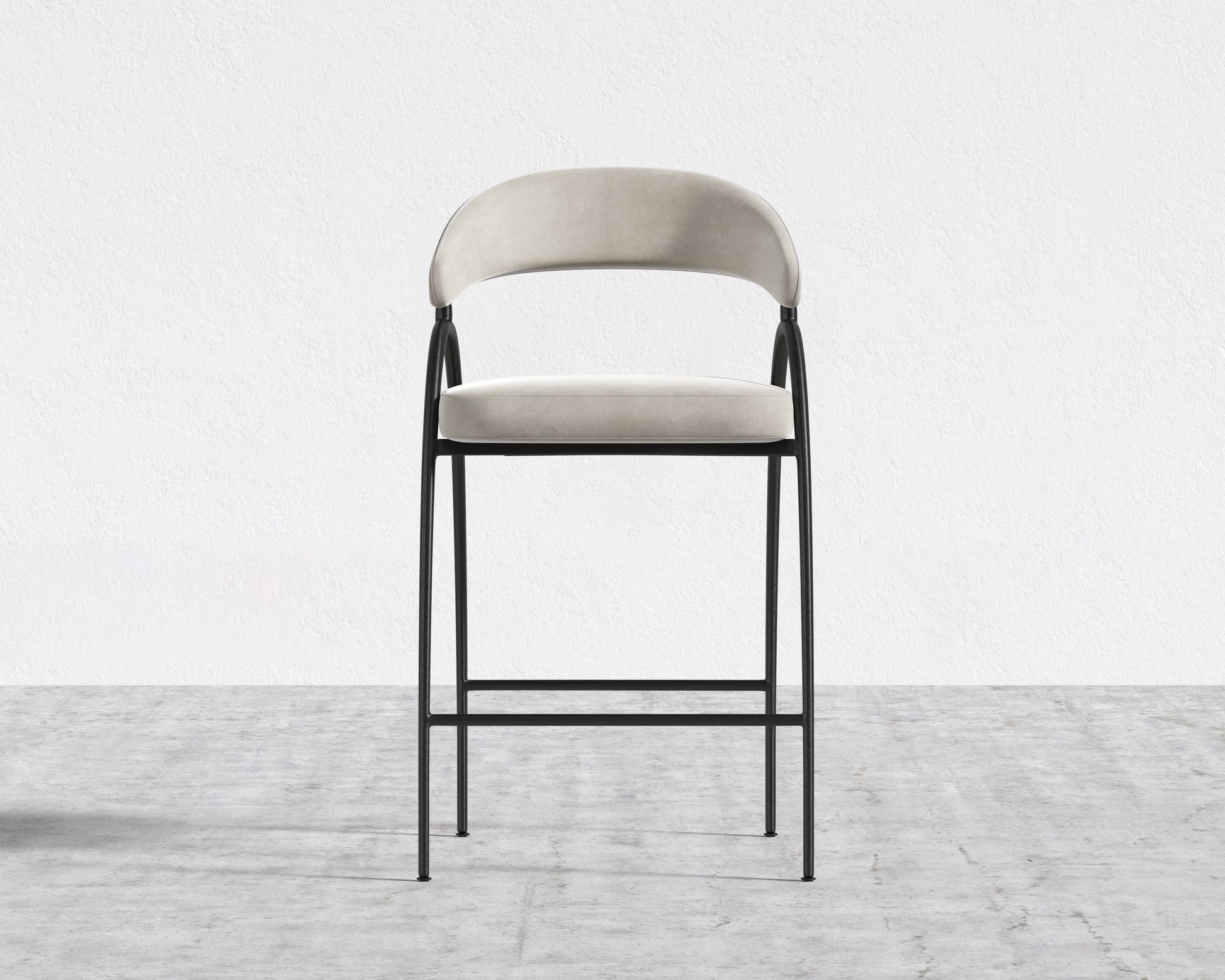 Uma Counter Stool - Plush Velvet - Latte