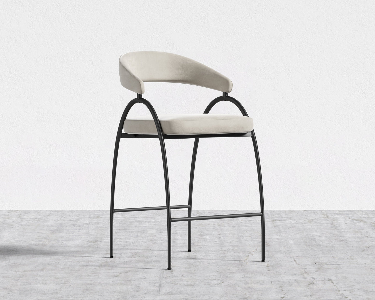 Uma Counter Stool - Plush Velvet - Latte