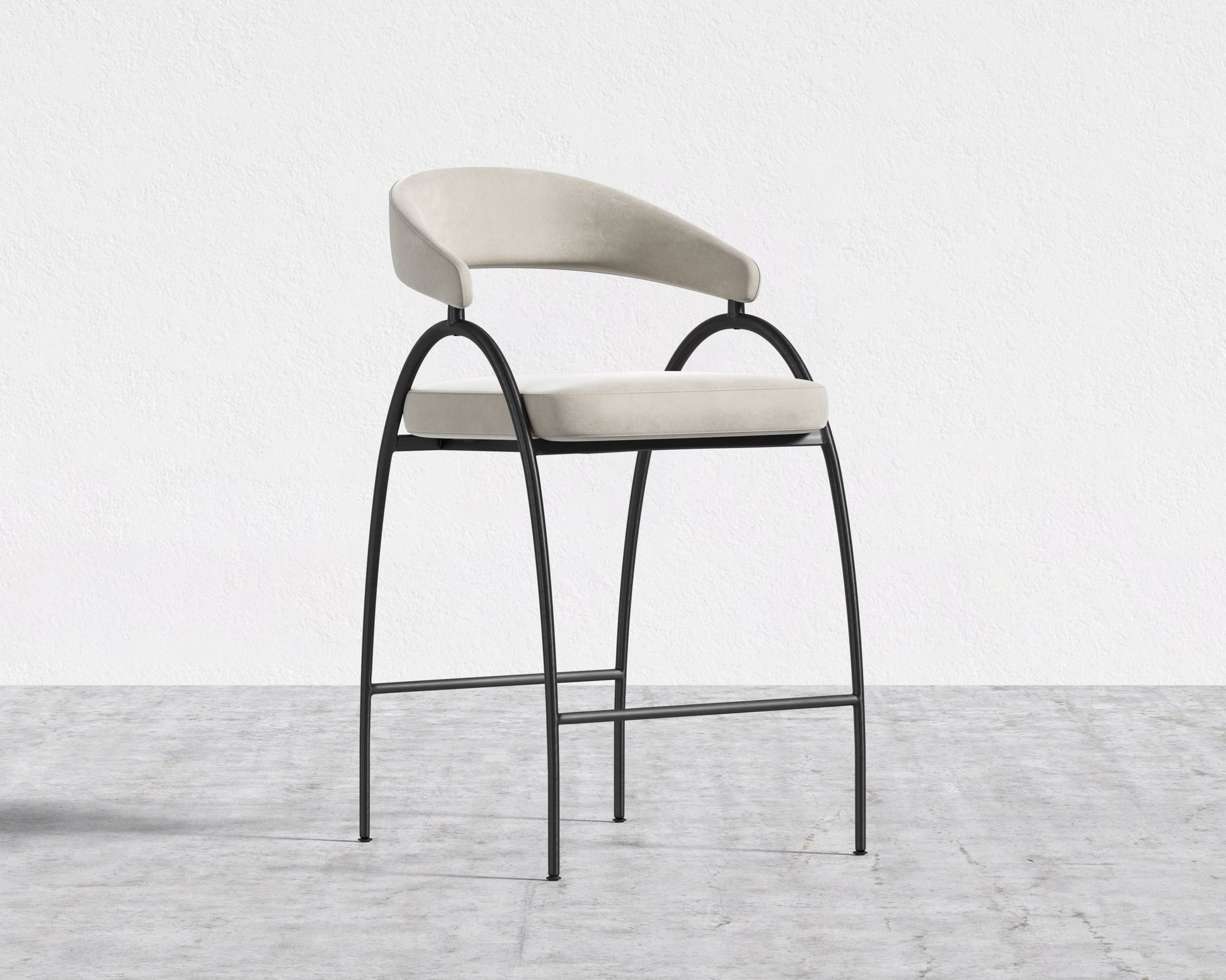 Uma Counter Stool - Plush Velvet - Latte