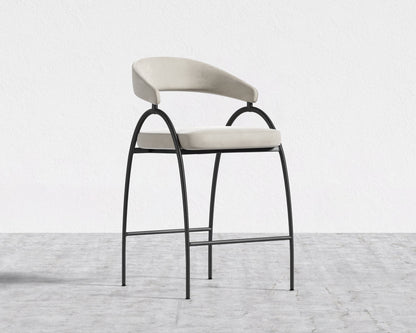 Uma Counter Stool - Plush Velvet - Latte