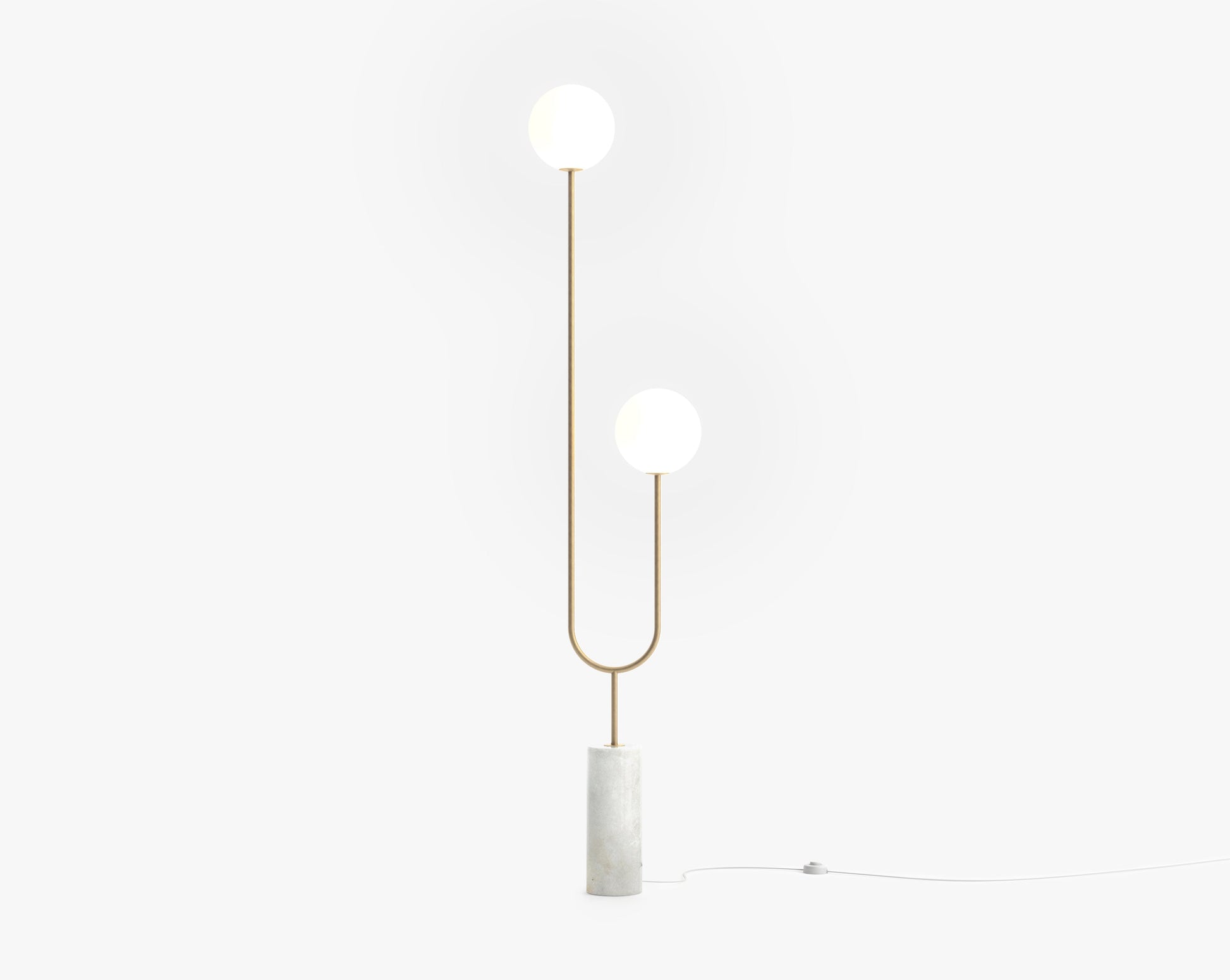 Uma Floor Lamp - Mandalay White Marble